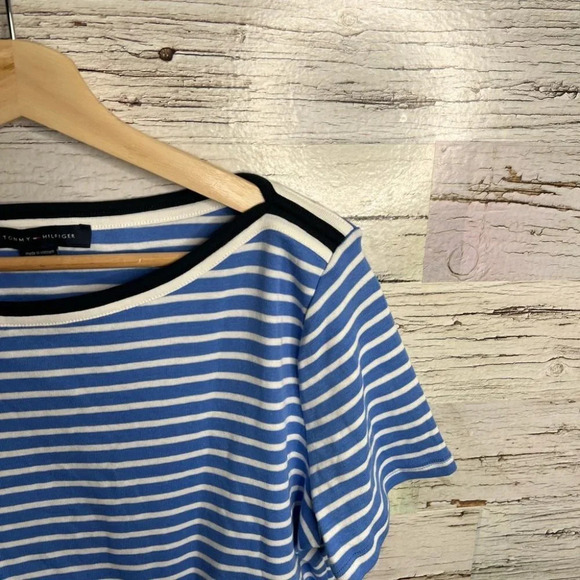 Tommy Hilfiger blue white striped tee  shirt size xl - Picture 4 of 8